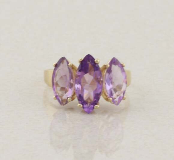 Unbranded Jewelry - 18k Gold Over Sterling Silver Natural Amethyst Ring Size 10 1/2
